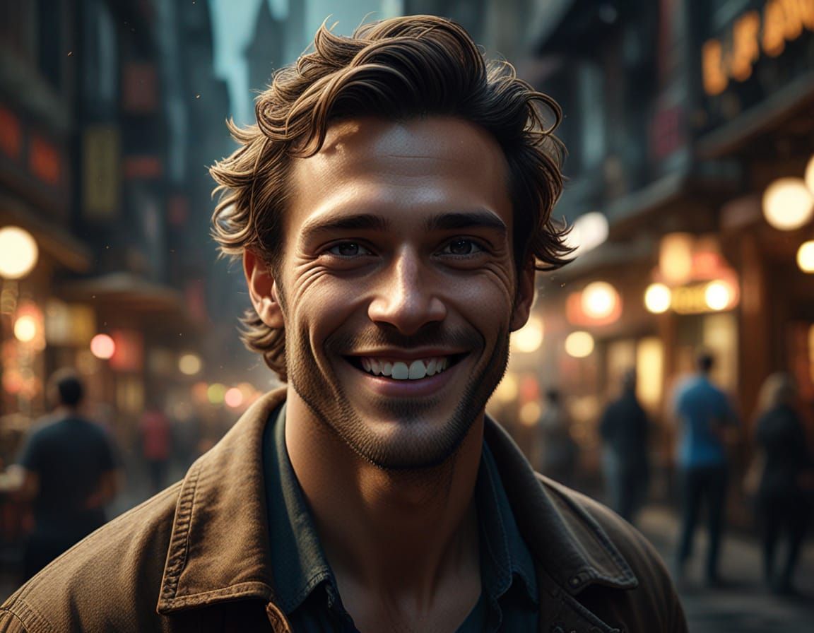Epic Cinematic Portrait of a Charming Male Figure