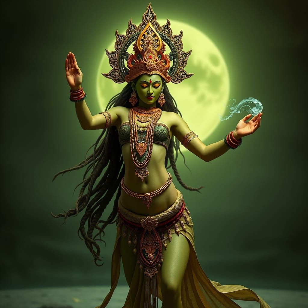 Mystical Goddess in Tantric Thong Performs Sacred Dance by t...