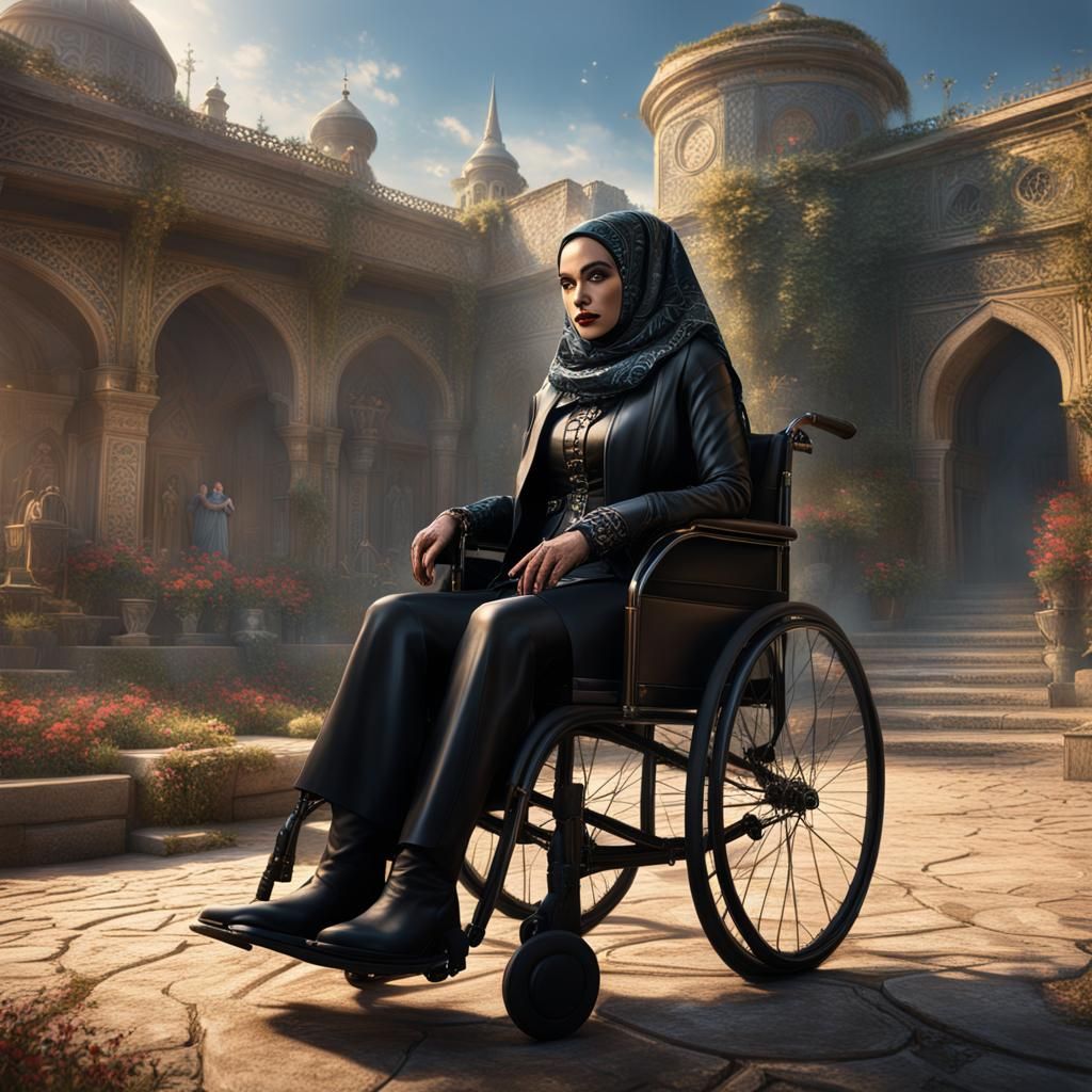 Goddess Ezada Sinn in Leather: Matte Painting