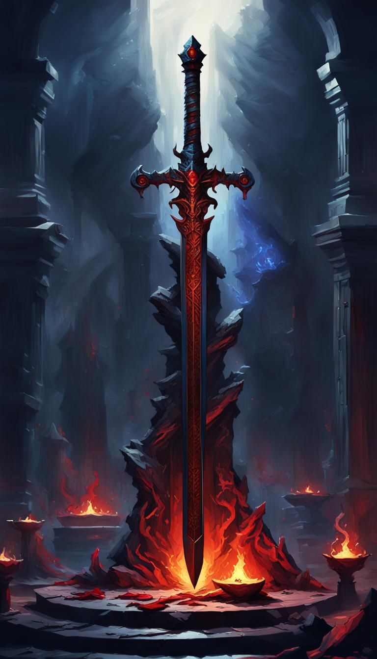 Demonic Sword Malakar: Dark Fantasy Concept Art