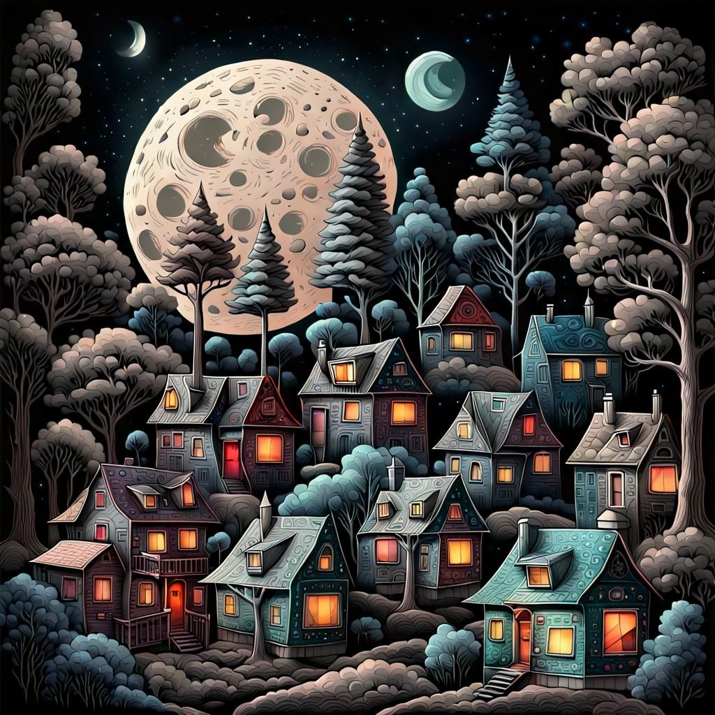 Folk Art Houses Crafted from Envelopes