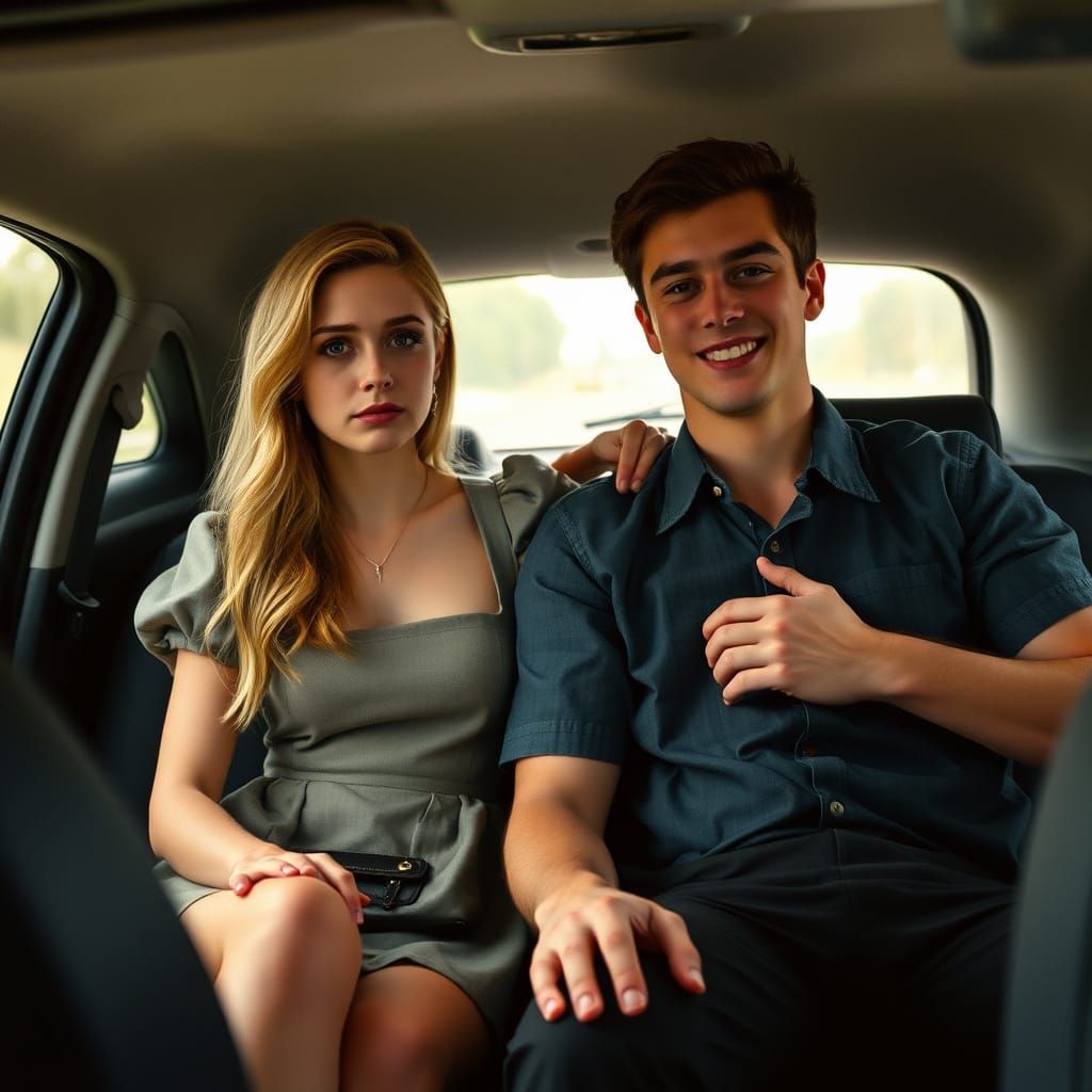 Elegant Crossdresser in Cinematic Car Scene