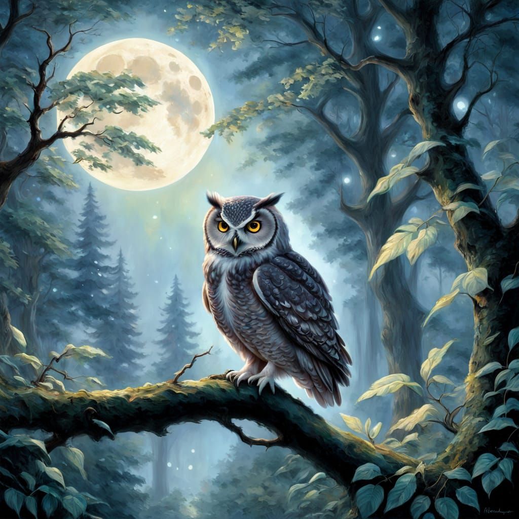 Enchanted Forest Under Moonlight