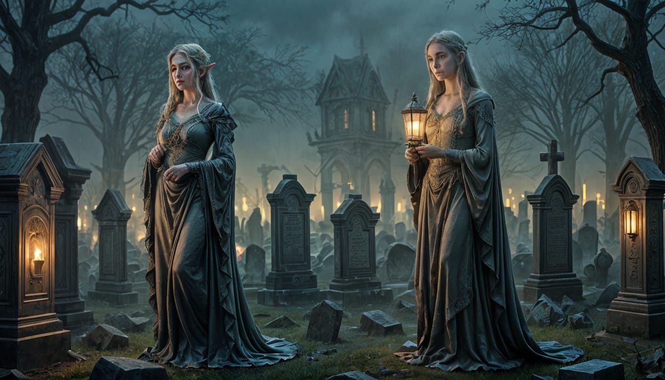 Ethereal Elf in Graveyard with Lantern