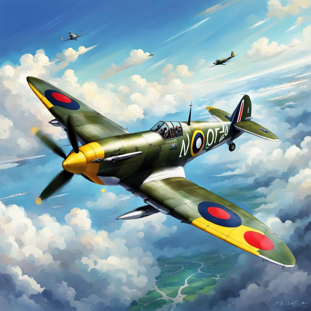 A Supermarine Spitfire flying