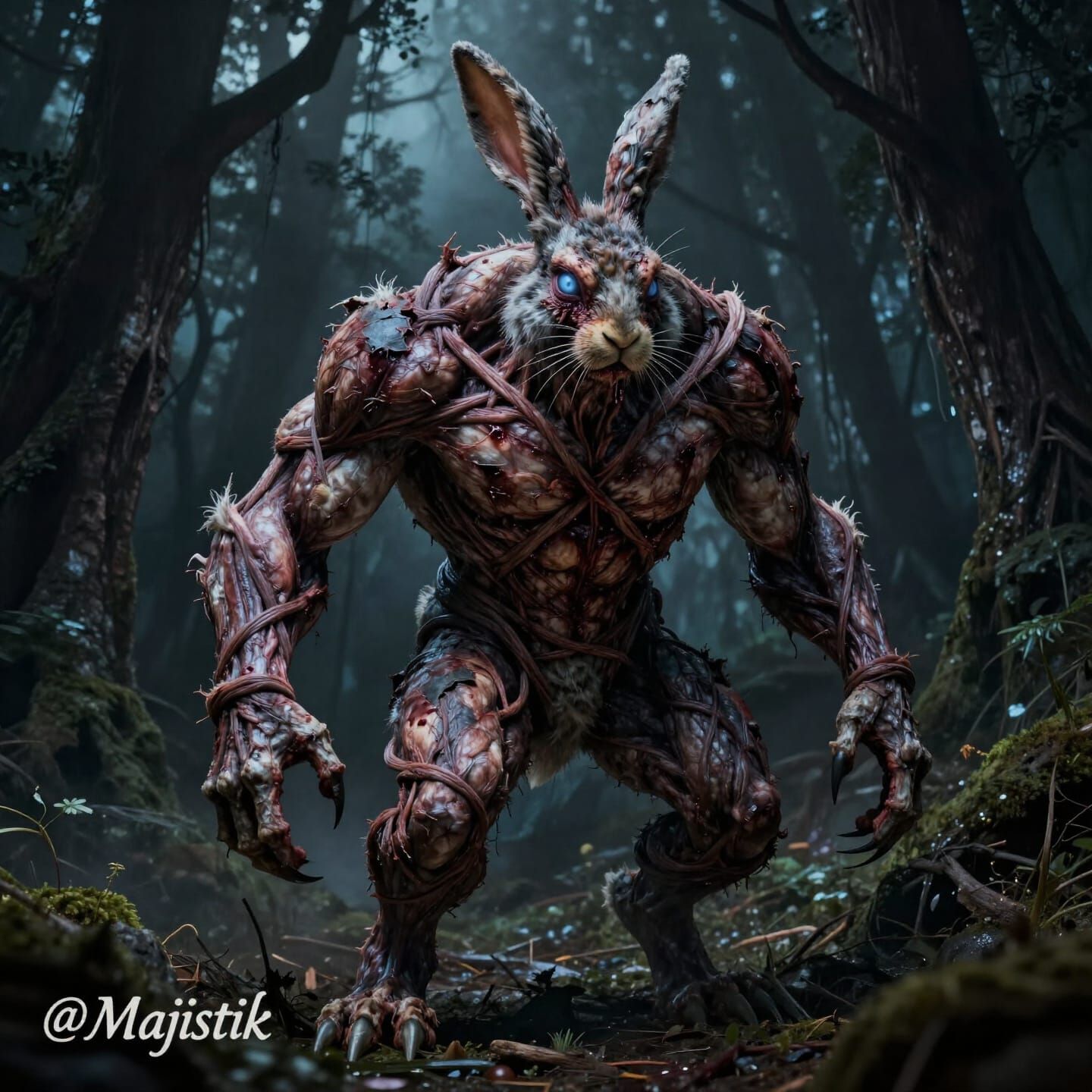 Muscled Rabbit Beast in Nightmare Forest