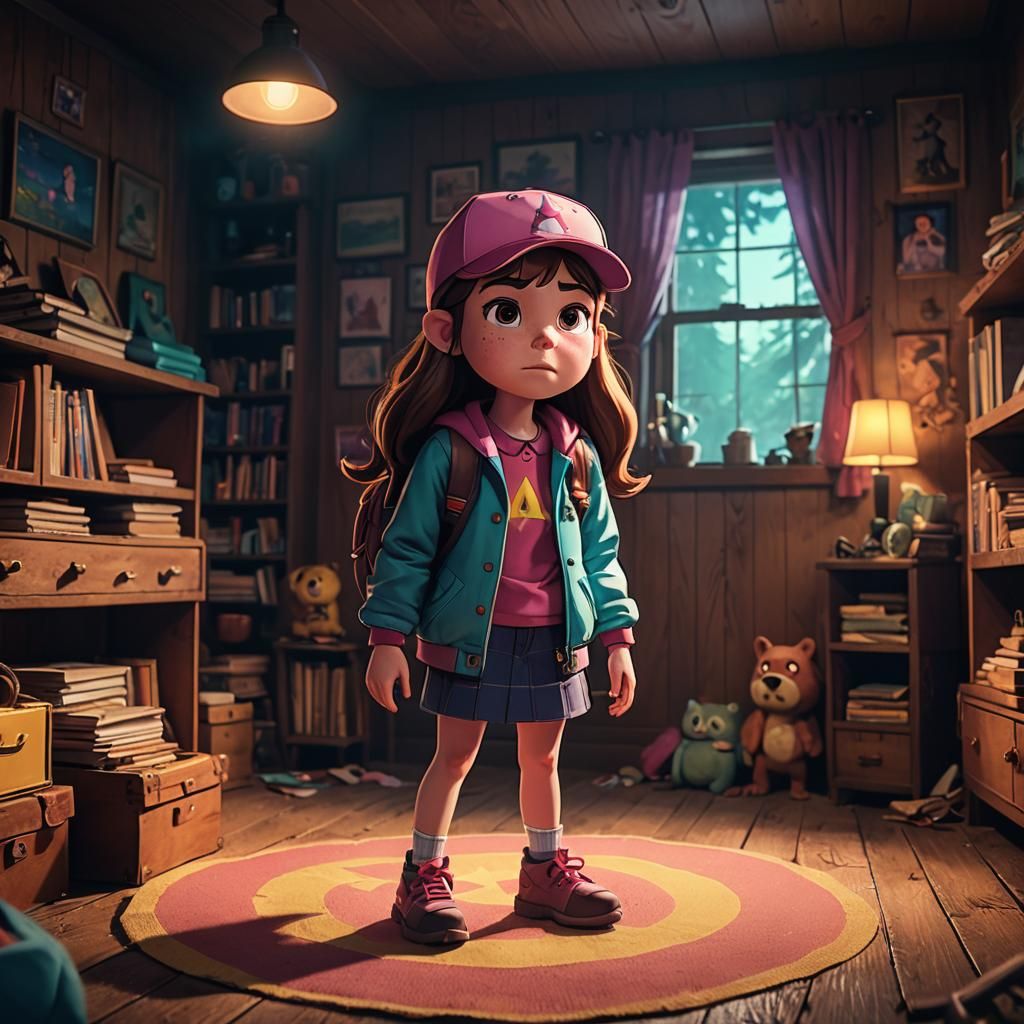 Mabel Pines in Cinematic Film Still