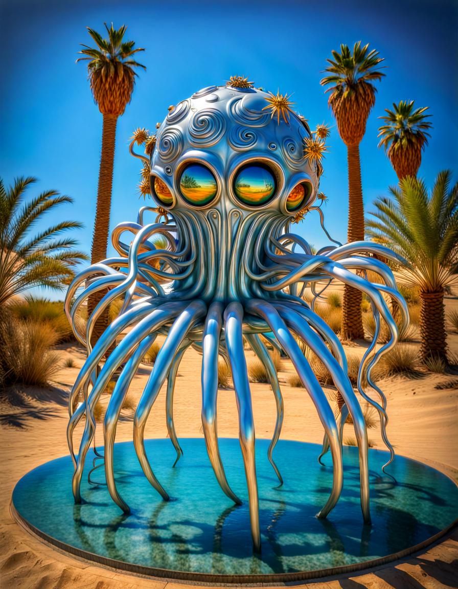 Elegant Flying Spaghetti Monster Sculpture in Imperial Fanta...