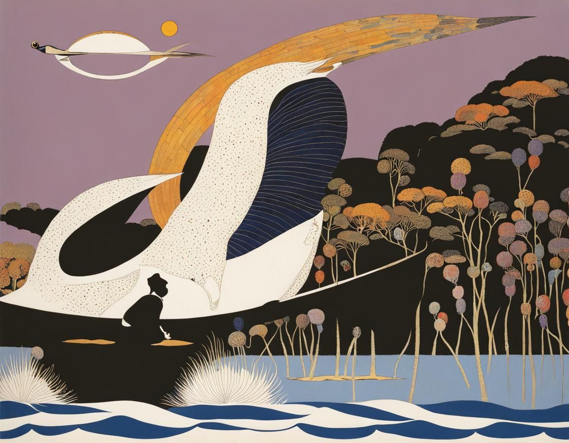 Art Nouveau Floral Design with Stylized Figures