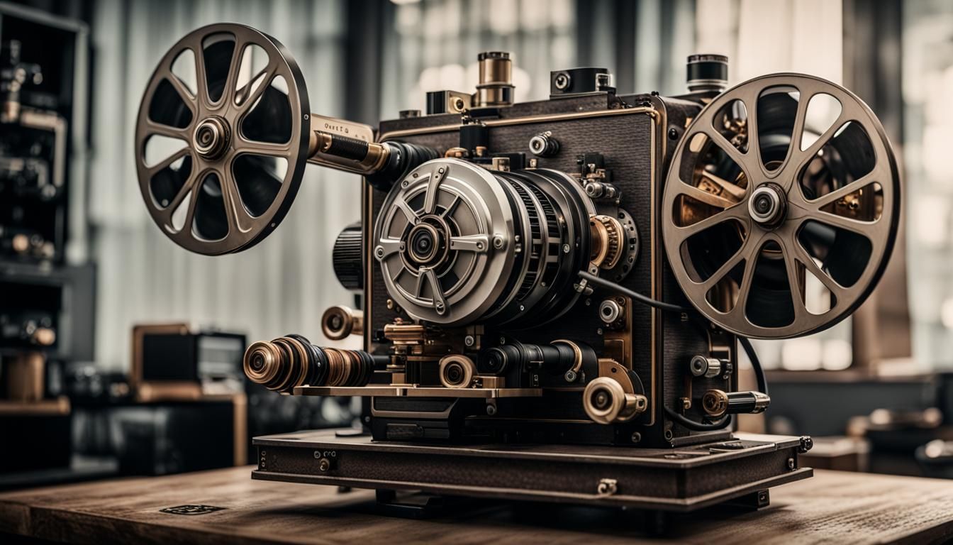 Vintage Reel to Reel Movie Projector in 8K 3D