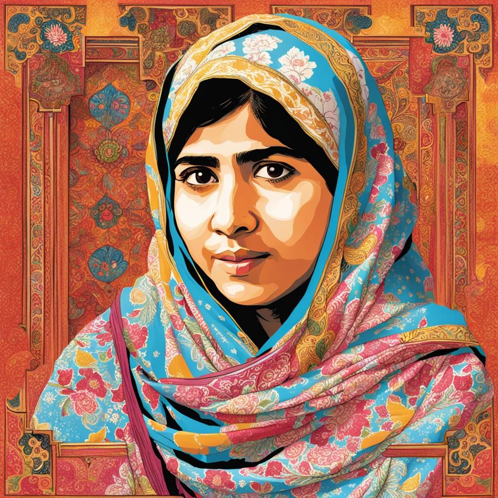 Malala Portrait Generated by AI