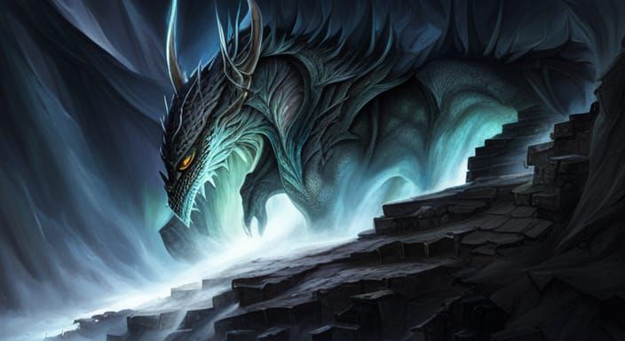 Shadow Dragon Emerging from Abyssal Portal