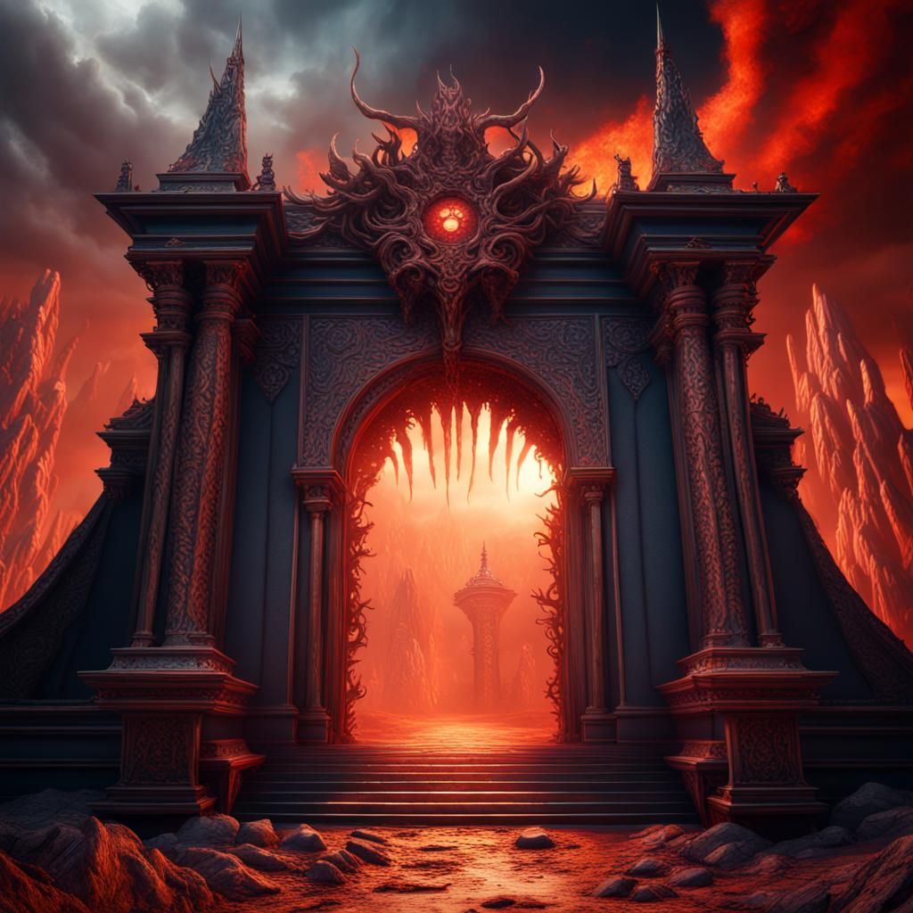 Entrance to Hell with Heaven: Fantasy Concept Art