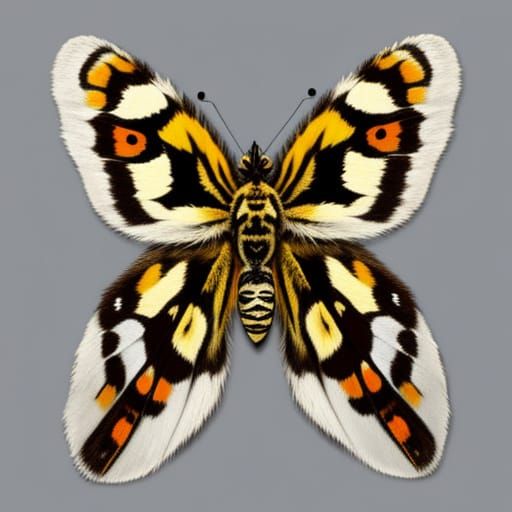 Exotic Tiger Moth Displays Vibrant Striped Patterns