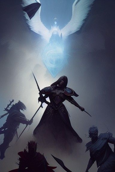 Wolfen Knight Digital Art in Heroic Pose