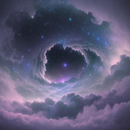 Ethereal Dreamscape: Peaceful Figure Among the Stars