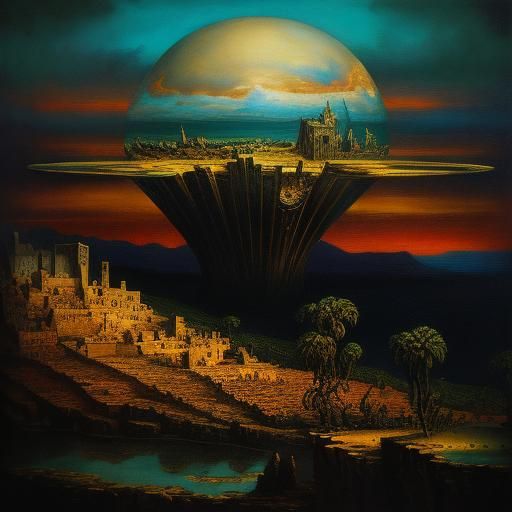 Surreal Melting Landscape in Dali Style