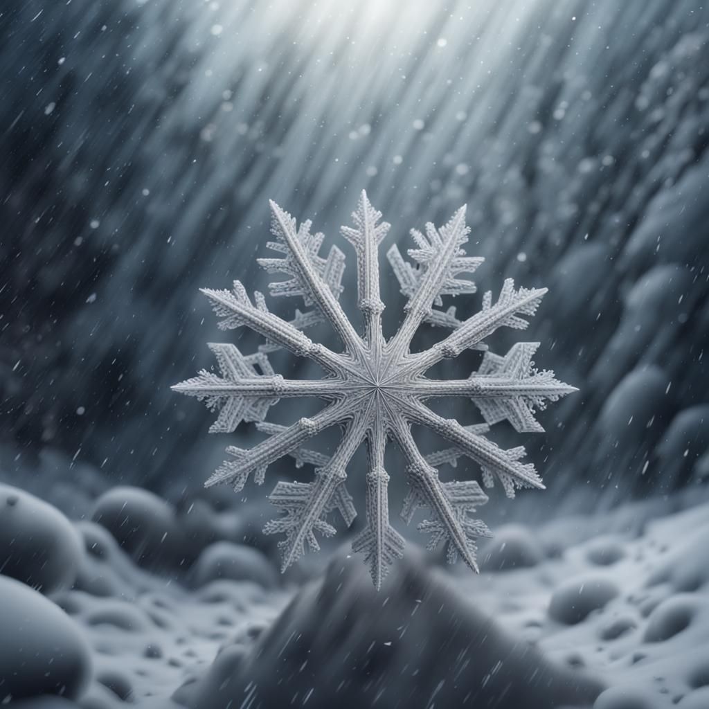 Hand Holding Snowflakes Under Silver Star