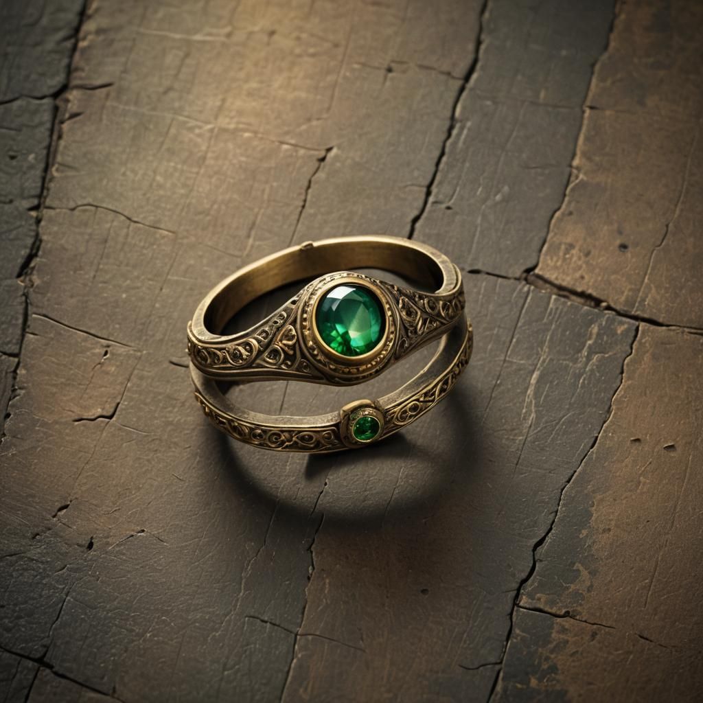 Medieval Emerald Ring: Rustic Gold Jewelry