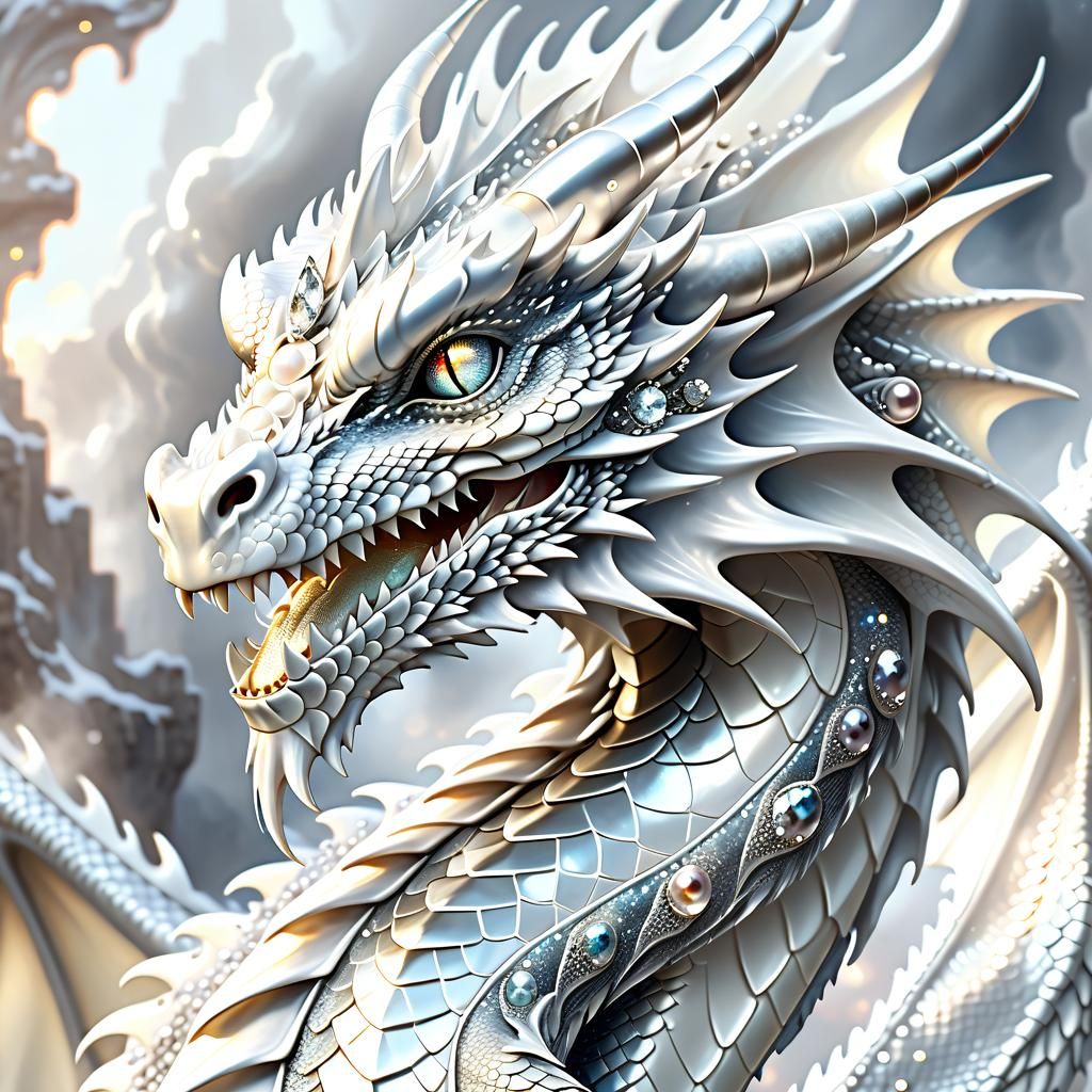Diamond Dragon Concept Art in Digital Style