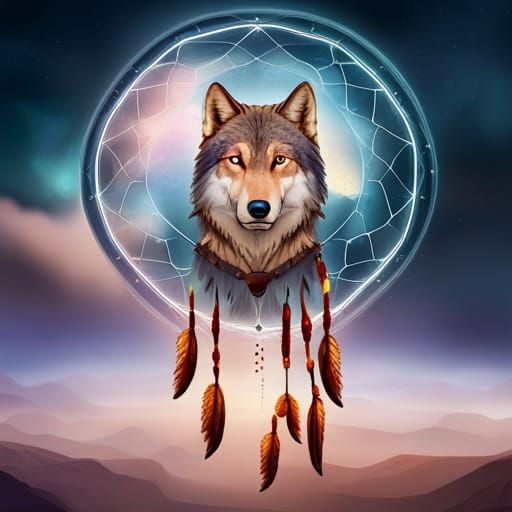 Wolf Dreamcatcher: Spiritual Art