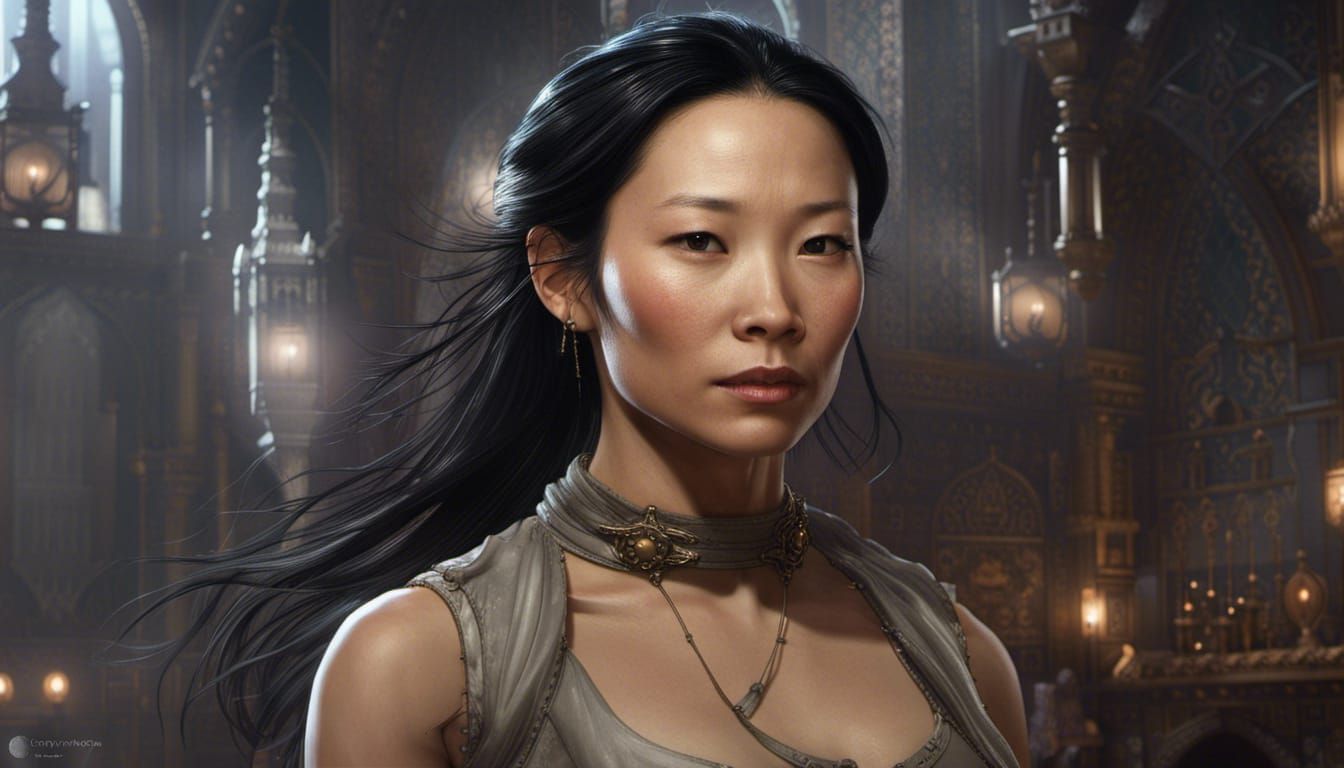 Young Woman Portrait in Dark Fantasy Style