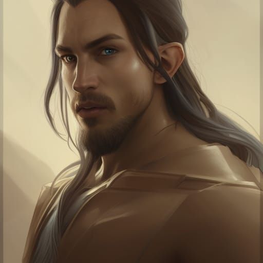 Handsome High Elf Fighter Portrait