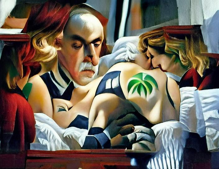 Evocative Portrait in Art Deco Style