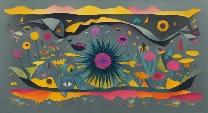 Winged Fairies in Dreamscape, Abstract Art Style