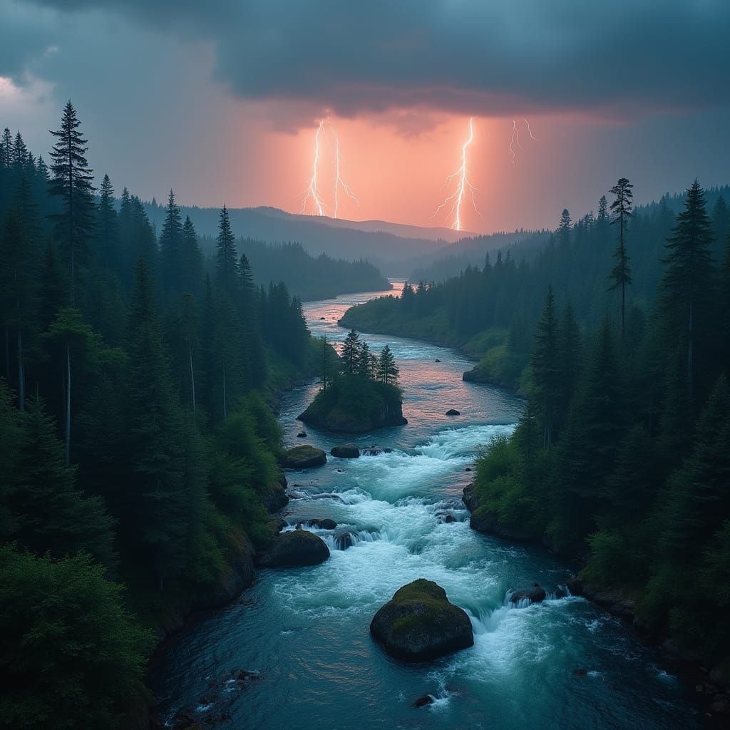 Islands in a Sunset Storm