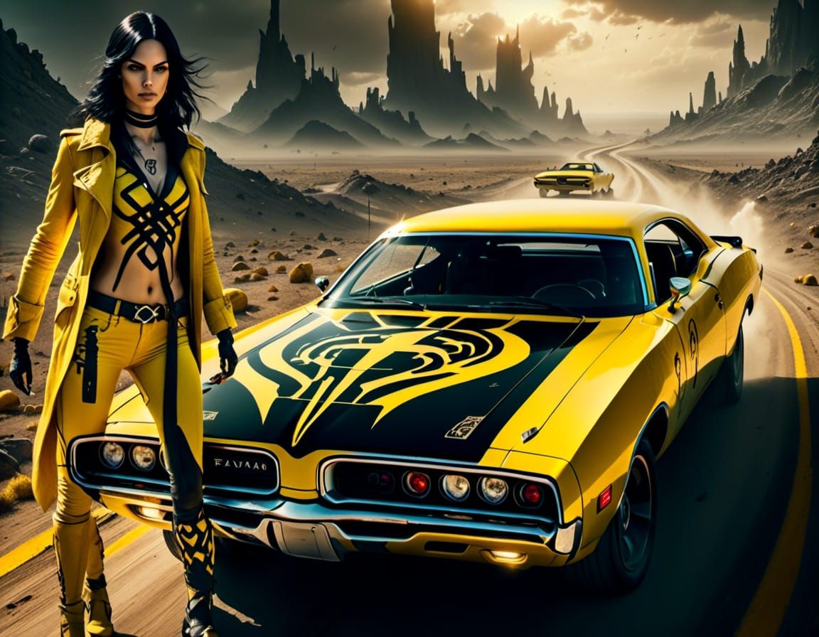 Phoenix Battles Aliens in 1973 Dodge Charger