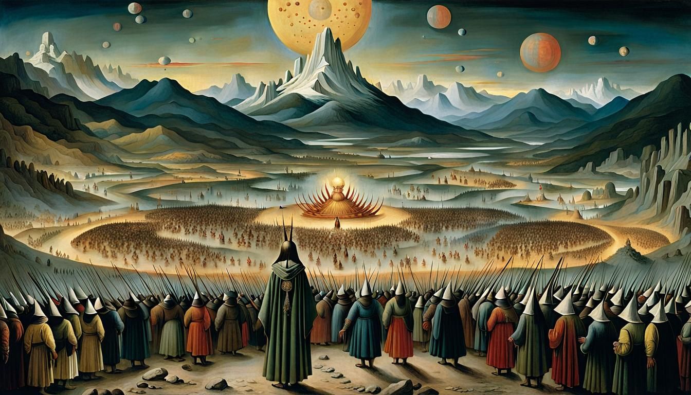 Hieronymus Bosch Style Native American Woman in Regalia