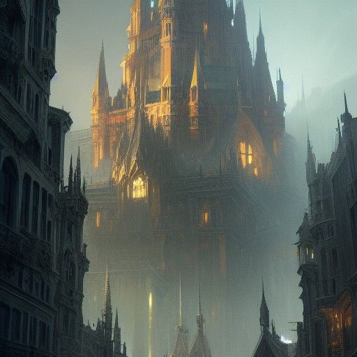 Dark Fantasy Architecture Concept Art in 8K
