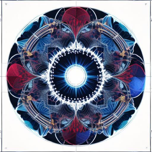 Abstract Fractal Eye with Metallic Leaves in 3D