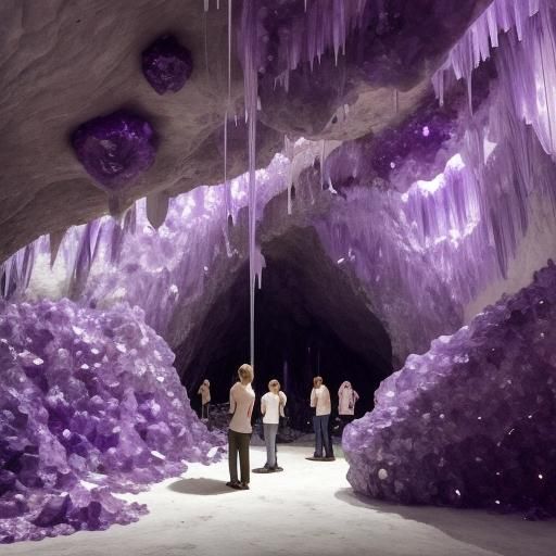 Amethyst Crystal Cave Interior Scene