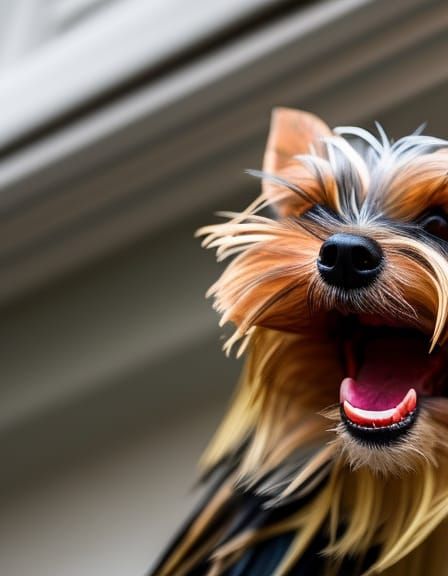 Demonic Yorkie Horror Scene in Anime Style