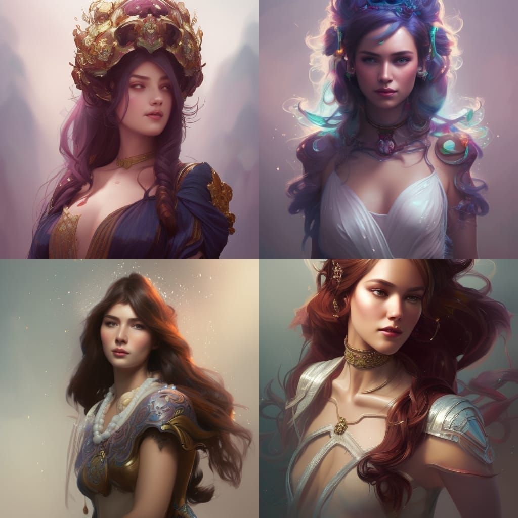 Princess Karbunganella Portrait in Art Nouveau Style