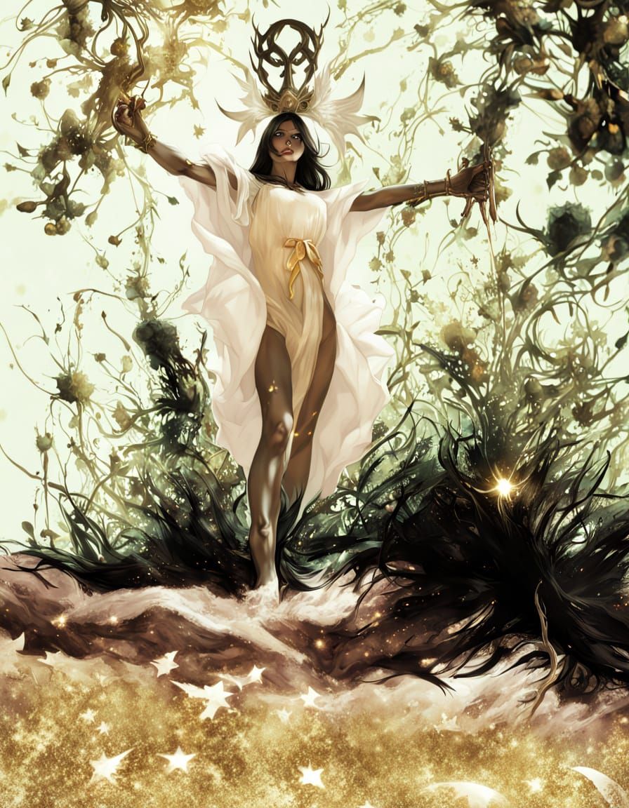 Fairy Sorceress Glows with Power in Vibrant Fantasy Art