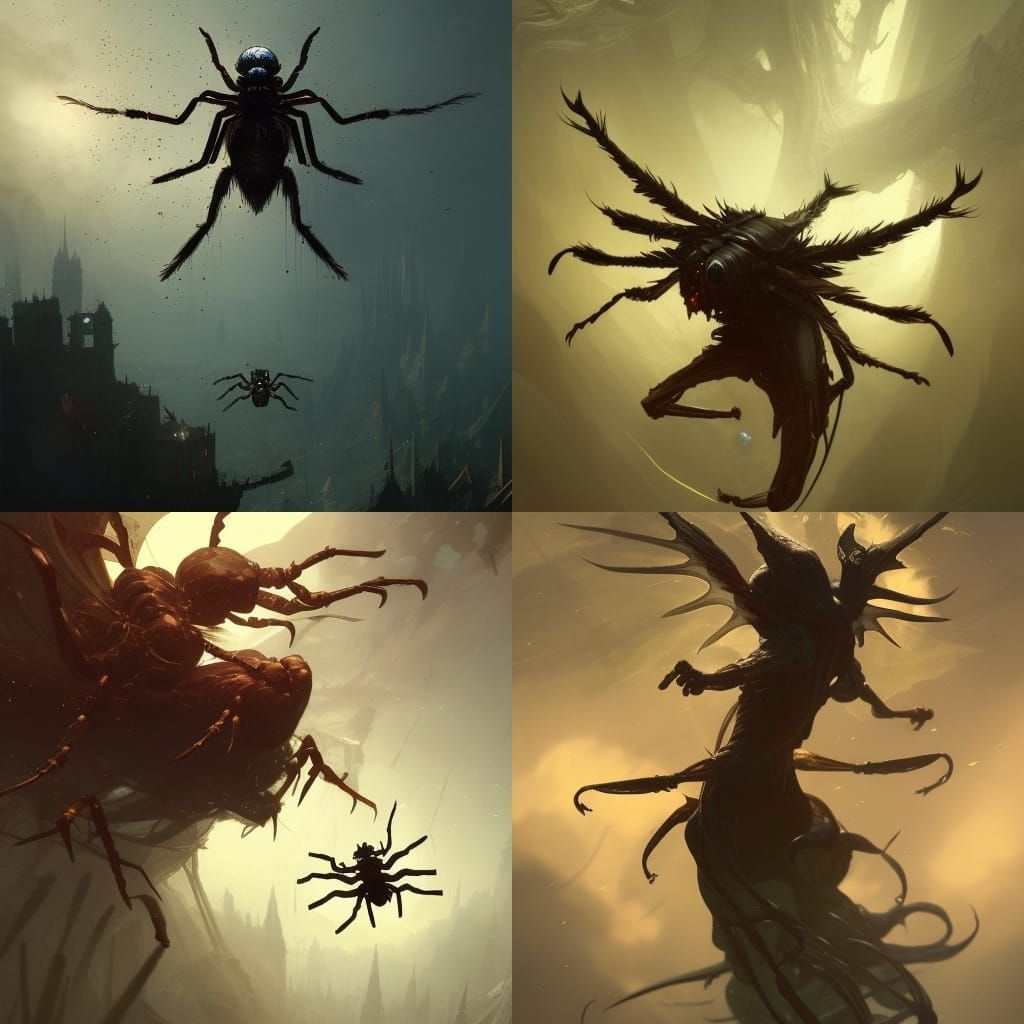 Flying Spider: Dark Fantasy Concept Art