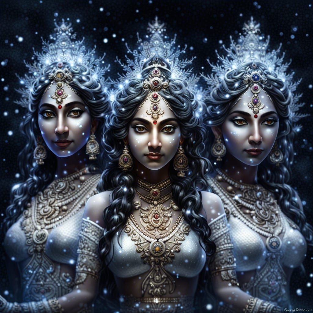 X-Ray of Tridevi Winter Fairy with Snowflakes