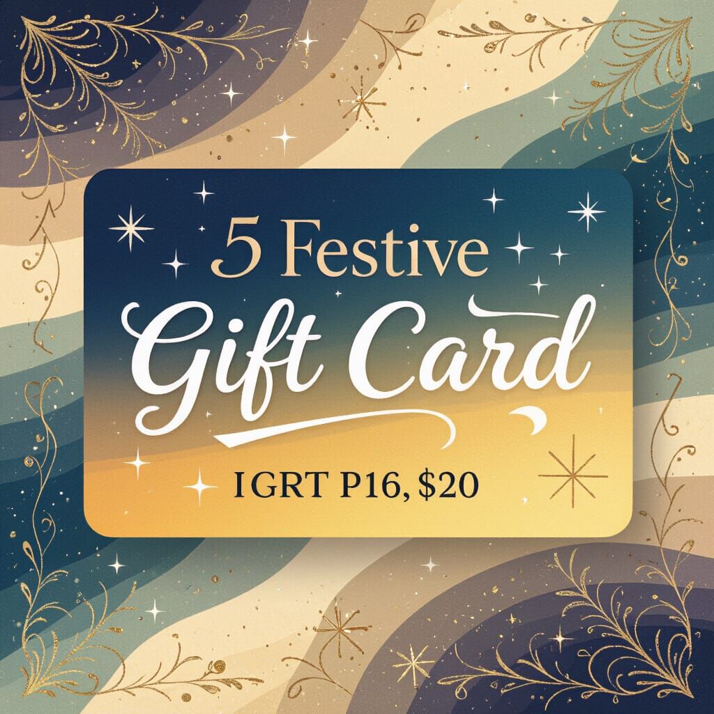 Festive Gift Card Design with Elegant Minimalist Typography