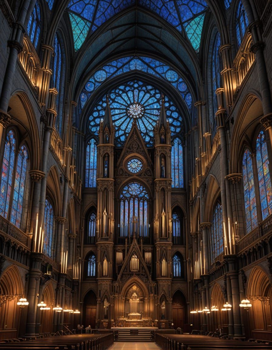 Gothic Cathedral Transformed by Steampunk Magic