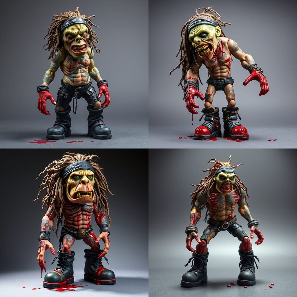 Grotesque Rock Icon Action Figure in Hyperrealistic Style