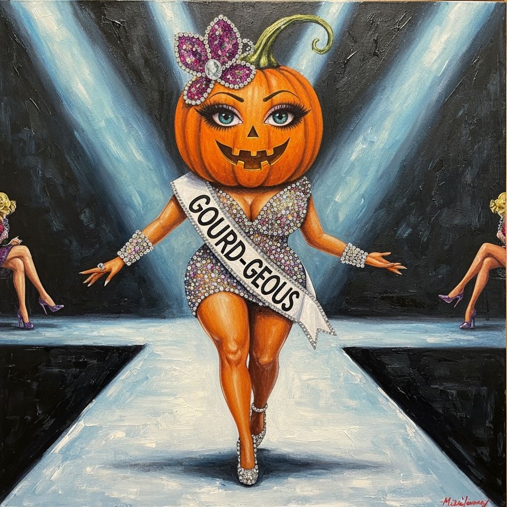 Gourd-geous Fashion Diva Pumpkin on Runway
