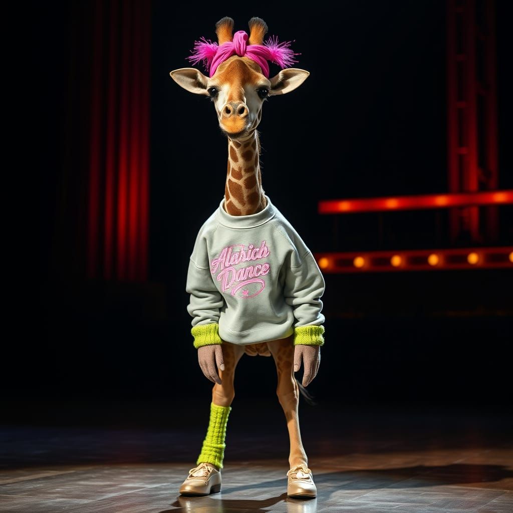 Giraffe Auditions in Cinematic Photorealistic Style