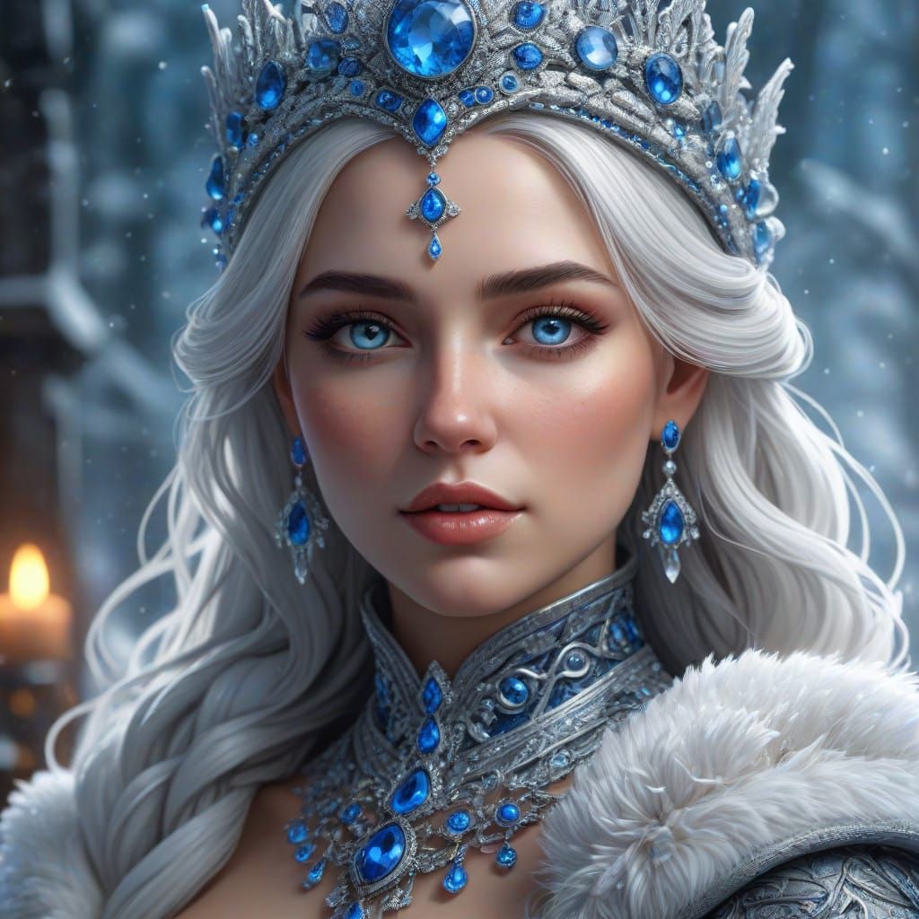 Winter Queen Reimagined in Dazzling Ultra-Realistic Portrait