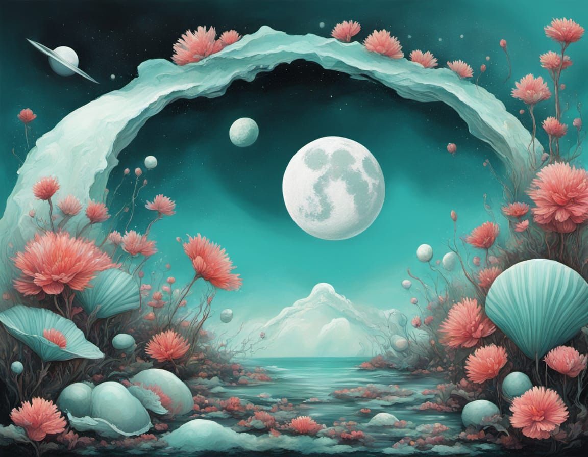 Skeptic Moon Raker Abstract Surrealism Painting