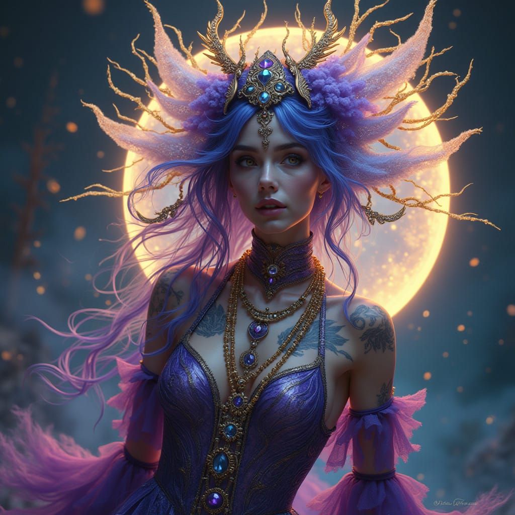 Ethereal Air Elemental in Vibrant, Mystical Attire