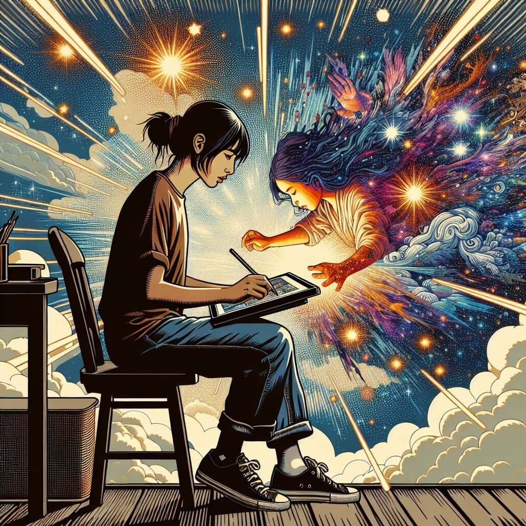 Hispanic Artist Creates Puppy Art in Ukiyo-e Style