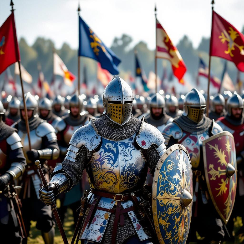 Airbrushed Armor in Medieval Battle Reenactment
